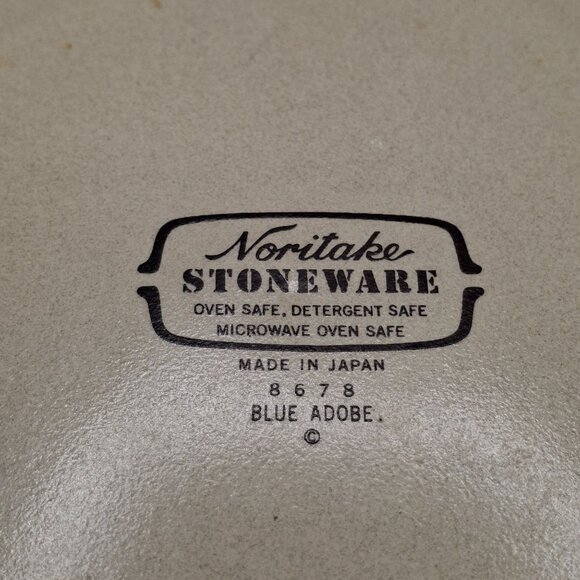 Noritake Stoneware Blue Adobe Plate 10" Oven/Microwave Safe Japan Vintage - Picture 4 of 5